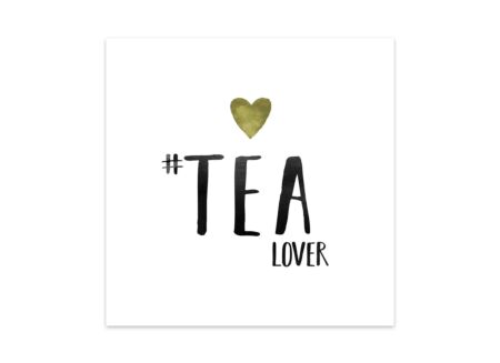 Serviette Tea Lover 25x25cm - papier - wit 20 stuks