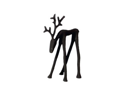Kerstdecoratie Rendier 17xH17cm - metaal - zwart