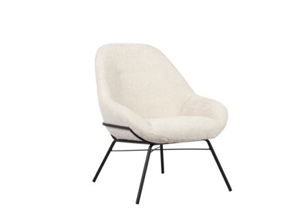 Fauteuil Salt 71x81x88cm - bouclé - wit