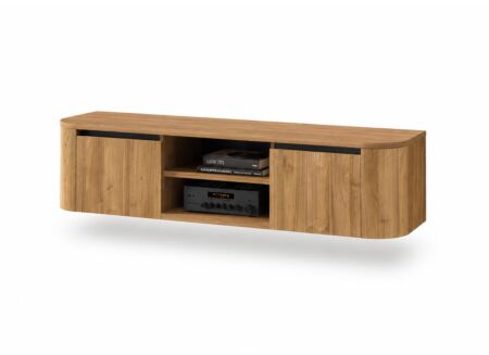 Zwevend tv-meubel Valerio 170cm - melamine - lichte notelaar