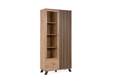 Vitrinekast Medan 92cm - melamine - artisanale eik