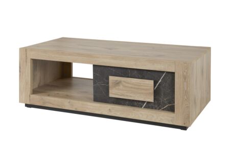 Salontafel Sacha 130x65cm - melamine - canyon oak & marble