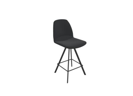 Barstoel Girona ZH65,5cm - kunststof - zwart