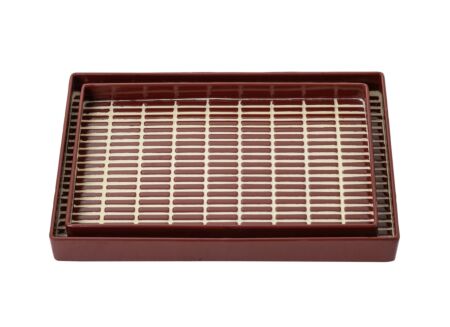 Dienblad Mozaïek 42x28x4,5cm - ijzer - rood set van 2