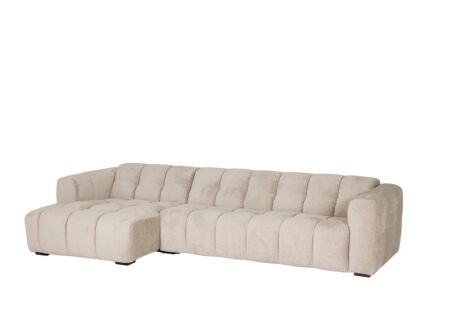 Hoeksalon Alps 322x158cm - stof - beige