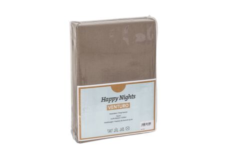 Hoeslaken Venturo 90x200cm - flanel - taupe