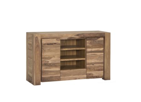 Tv-meubel Carbone 150cm - sheesham massief & decor - naturel