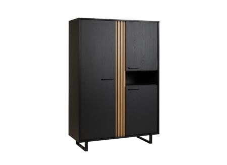 Kast Faro 127cm - melamine - structuur zwart
