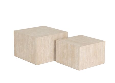 Bijzettafel Oracle 58x58x39,5/50x50x33cm - decor - travertin look