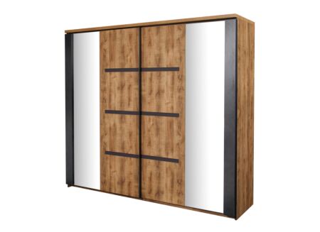 Schuifdeurkast Pauline 217cm - decor - donkerbruin