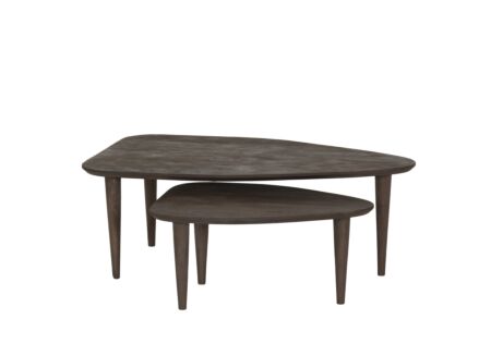 Salontafel Ginger 110x64/69x49cm - mango massief - naturel - set van 2