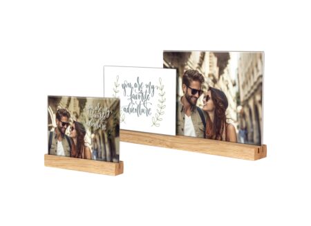 Vernazza staande fotohouder 10x15cm & 13x18cm - hout & plastiek - naturel
