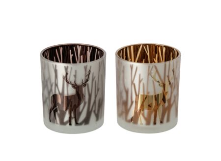 Kaarsenhouder Hert H8cm - glas - bruin Kaarsenhouder Hert H8cm - glas - bruin