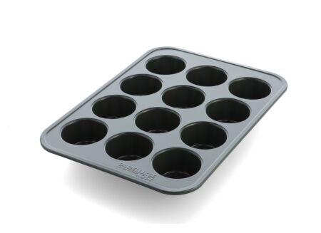 Muffinvorm Dagelijkse Kost 12-delig - carbonstaal - olijfgroen