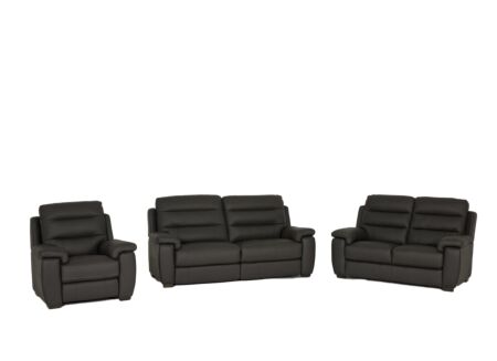 Zetel Folk 2,5+2+1-zit - leder - antraciet