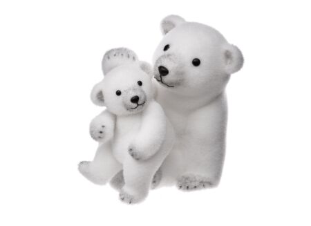 Figuur Zittende ijsbeer met baby H31cm