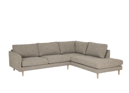 Hoeksalon Lamar 257x223cm - stof - lichtbruin