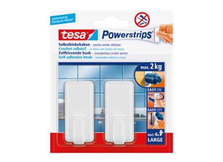 Zelfklevende wandhaak tesa 2kg, 2 stuks