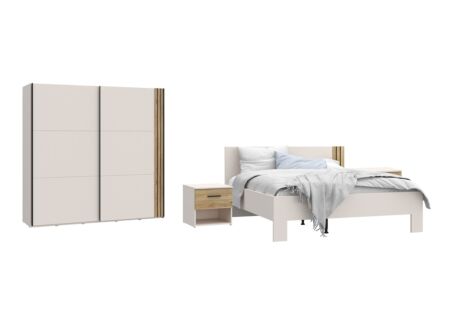 Slaapkamer Waikato met bed 160x200cm - kleerkast 220cm en 2 nachtkastjes