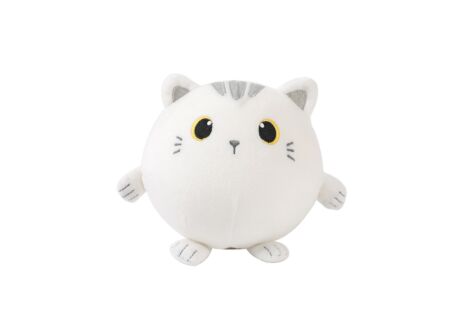 Kussen Squishy White Cat Ø13cm - stof - wit