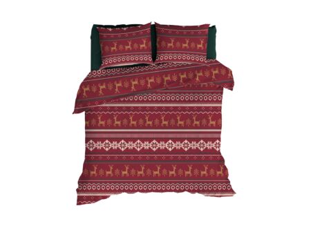 Dekbedovertrek Noelle 200x200/220cm - flanel - rood