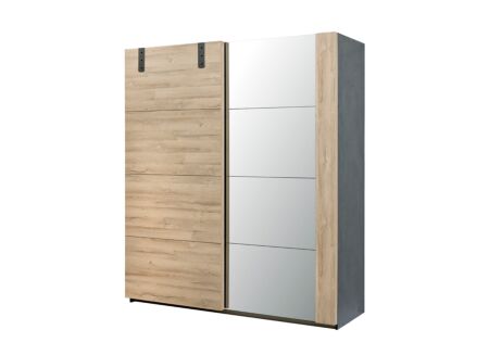 Schuifdeurkast 188cm - decor - Franse eik