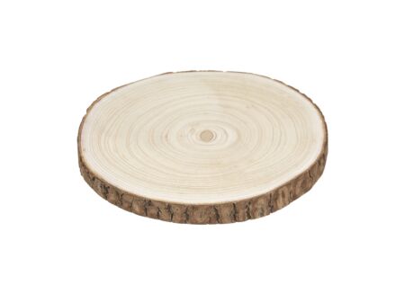 Presentatie bord met schors Ø28-30cm - paulownia massief - naturel