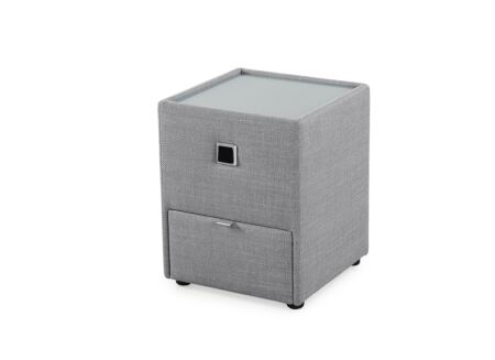 Nachtkastje Lancy 42,5x45x53cm - stof - grijs