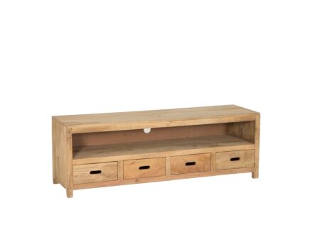 Tv-meubel Ploutos 165x48cm  - mango massief - naturel