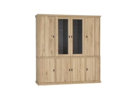 Wandmeubel Grimaldi 230cm - eik massief & decor - naturel
