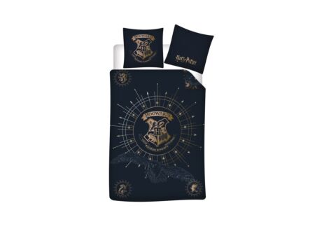 Dekbedovertrek Harry Potter 140x200cm - polyester/katoen - zwart