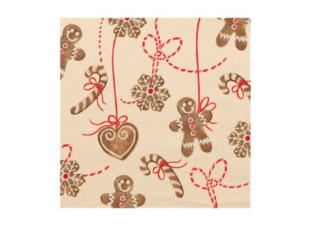 Serviette Bakery 33x33cm - papier - multicolor - 20 stuks