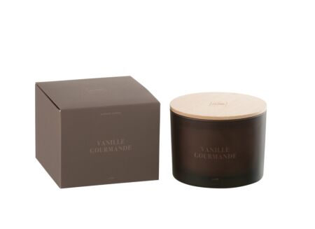 Geurkaars Vanille H10cm 28h - bruin