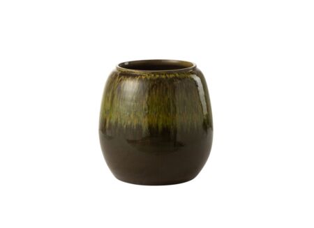 Bloempot H36cm - keramiek - olijfgroen