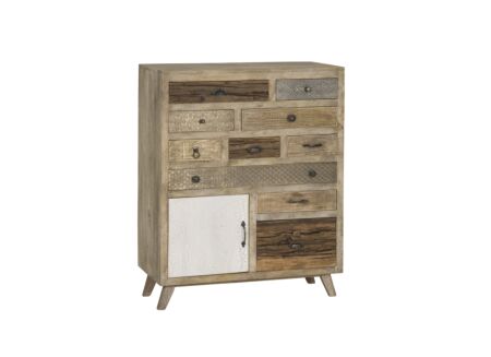 Kast Harem 90x40x112cm - mango massief - bruin & multicolor