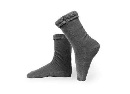 Sokken 43x11cm chenille grijs