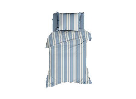 Dekbedovertrek Nendaz 140x200/220cm - flanel - blauw