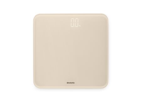 Personenweegschaal 28x28x3cm - glas - soft beige