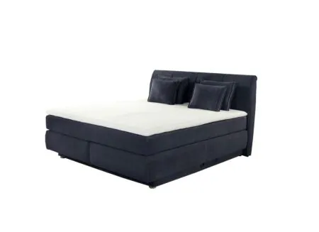 Plus Important - Boxspring Carla normal 180x200cm avec rangement tissu bleu micro