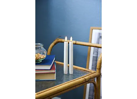 Sfeerfoto - Ledkaars Sille Rechargeable wit set van 2