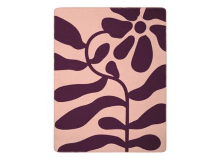 Plaid Leaf & Bloom 150x200cm - katoen & polyacryl - paars & roze