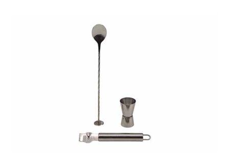 Cocktail set 3-delig - roestvrij staal - zilver