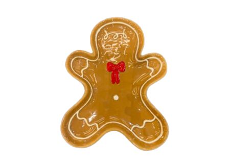 Kerstdecoratie Gingerman Bord 25,5x20,5x2,5 - dolomiet - karamelbruin
