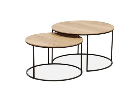 Salontafel Windsor Ø65cm/Ø75cm - lamulux - naturel set van 2