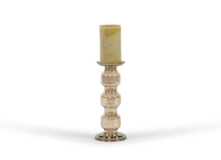 Kandelaar H31cm - glas - bruin