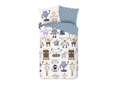 Dekbedovertrek Robot 100x135cm - katoen - multicolor