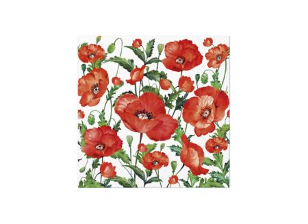 Serviette Flanders poppy 33x33cm - papier - multicolor - 20 stuks
