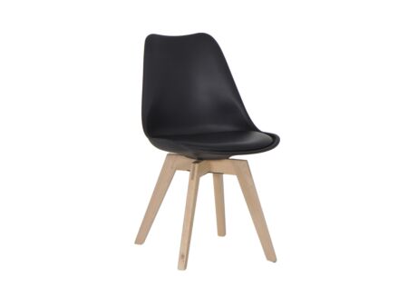 Kuipstoel Rugby lederlook zwart