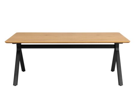 Tafel 200x100cm - decor & staal - eik & zwart