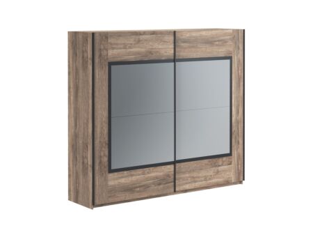 Schuifdeurkast Veronique 244cm - decor - zwart